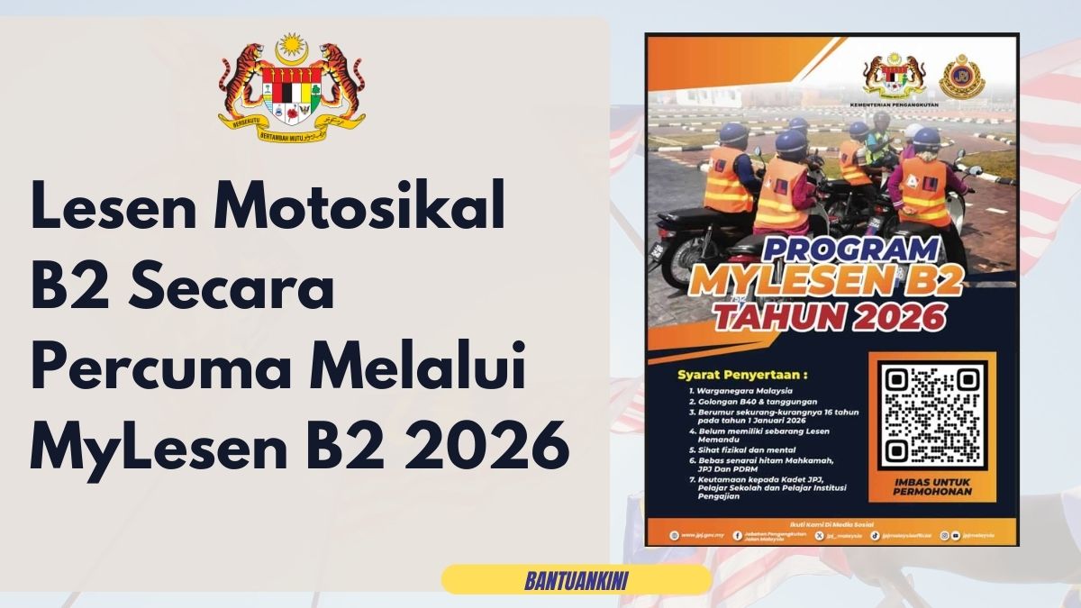 Lesen Motosikal B2 Secara Percuma Melalui MyLesen B2 2026