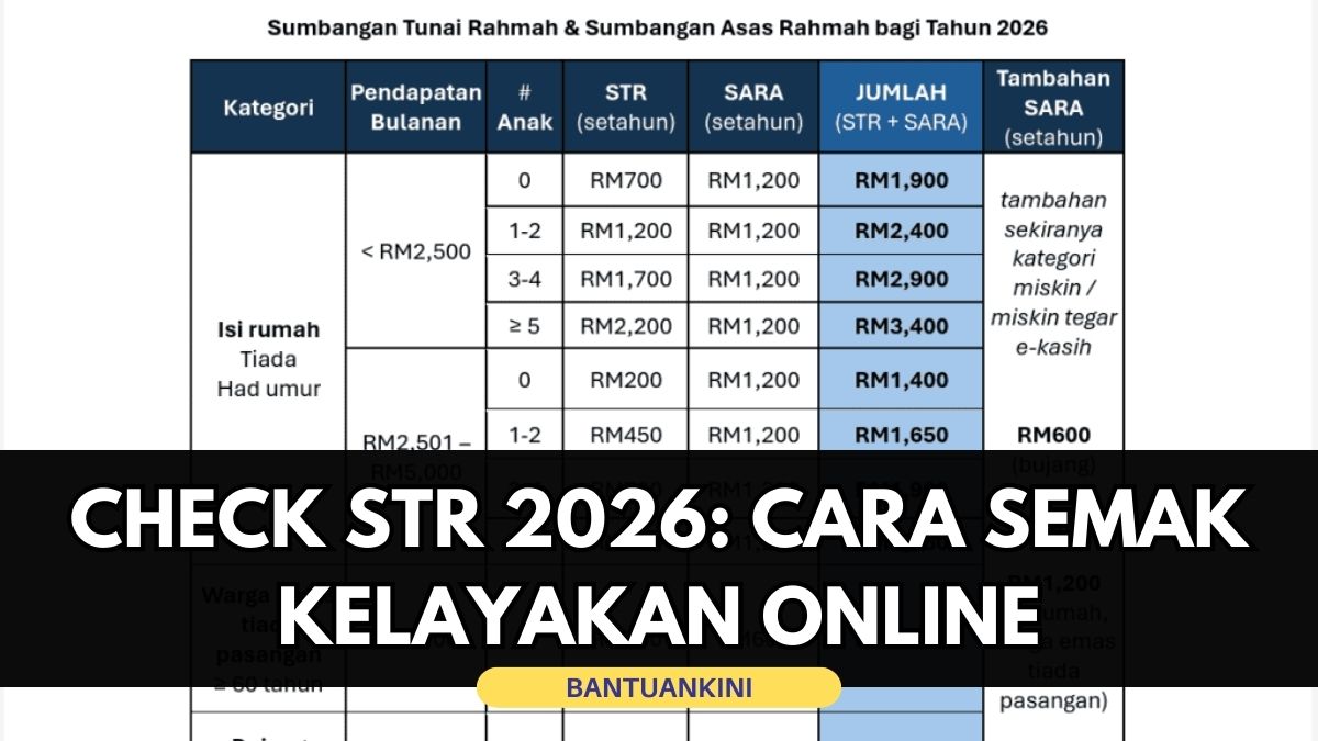 CHECK STR 2026: CARA SEMAK KELAYAKAN ONLINE